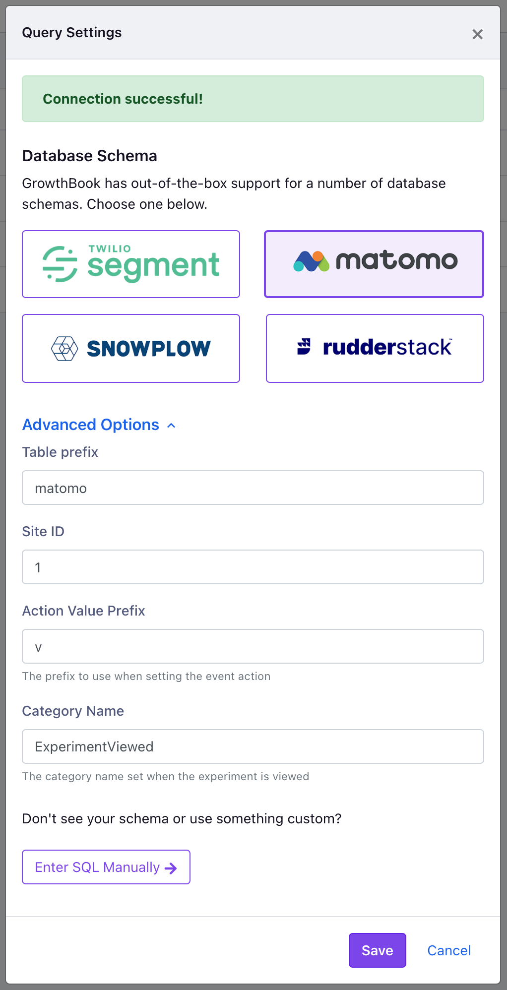 Setting Matomo options